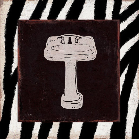 Safari Bath 1 Black Modern Wood Framed Art Print by Prime, Marcus