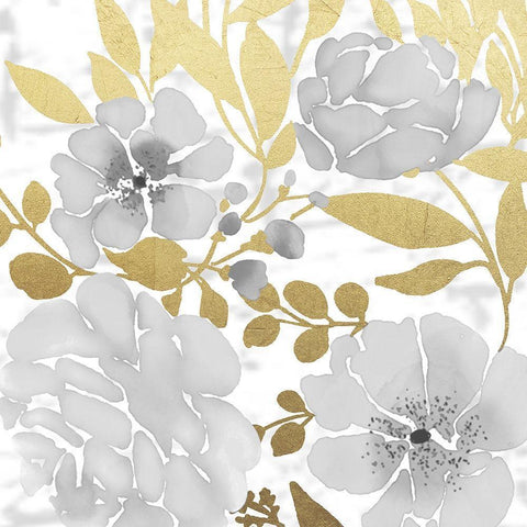 Gold Mid Day Bouquet 2 White Modern Wood Framed Art Print by Prime, Marcus