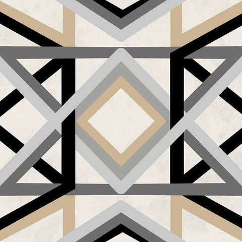 Desert Textile 1 Black Modern Wood Framed Art Print with Double Matting by Prime, Marcus