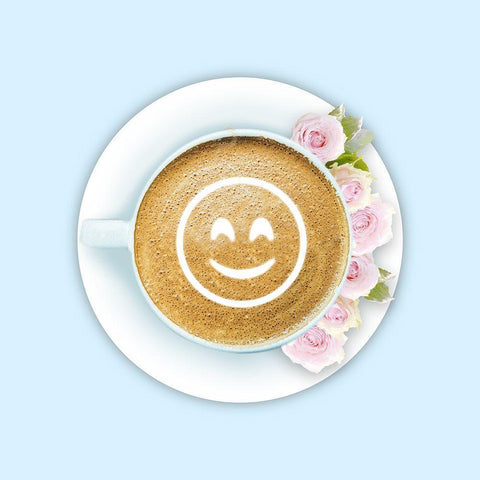 Coffee Happiness Black Modern Wood Framed Art Print by Prime, Marcus