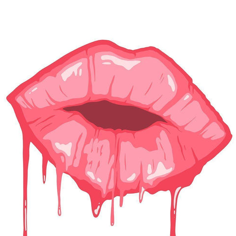 Dripping Kiss Black Modern Wood Framed Art Print with Double Matting by Prime, Marcus