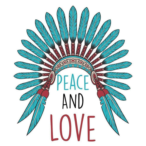 Peace And Love White Modern Wood Framed Art Print by Prime, Marcus