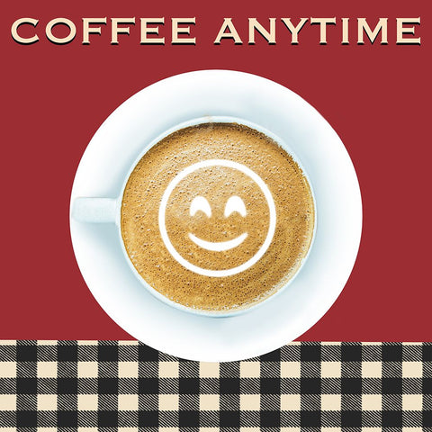 Coffee Anytime Black Ornate Wood Framed Art Print with Double Matting by Prime, Marcus