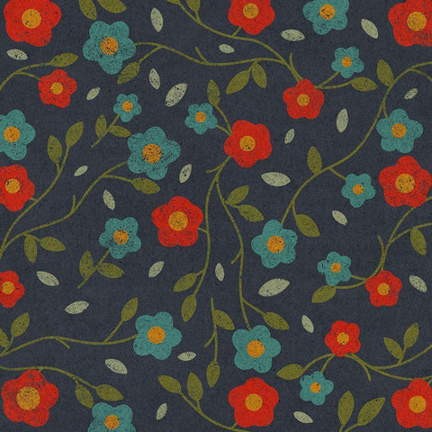 Vintage Blooms 2 Black Modern Wood Framed Art Print by Prime, Marcus