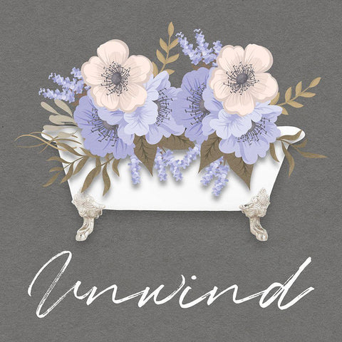 Unwind Floral Bath 2 Black Ornate Wood Framed Art Print with Double Matting by Prime, Marcus