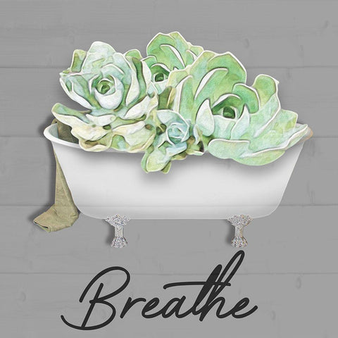 Breathe Succulent Gold Ornate Wood Framed Art Print with Double Matting by Prime, Marcus