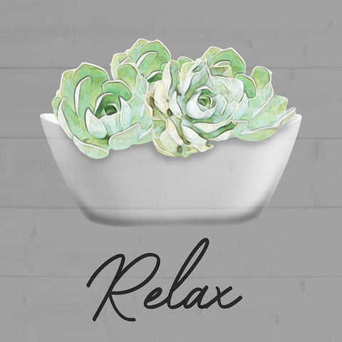 Relaxed Succulent Black Modern Wood Framed Art Print by Prime, Marcus
