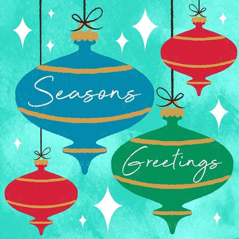 Seasons Greetings Gold Ornate Wood Framed Art Print with Double Matting by Prime, Marcus
