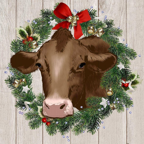 Merry Cow Black Modern Wood Framed Art Print by Prime, Marcus