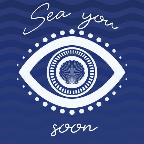Sea You Soon Eye White Modern Wood Framed Art Print with Double Matting by Prime, Marcus