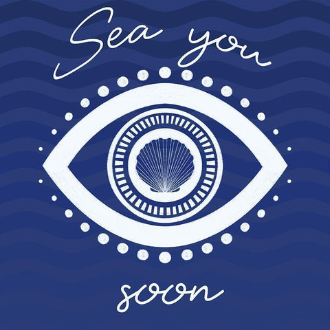 Sea You Soon Eye Black Modern Wood Framed Art Print by Prime, Marcus