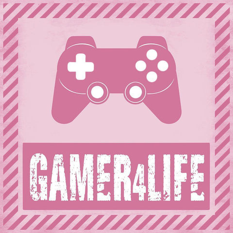 Gamer Girl 4 Life White Modern Wood Framed Art Print with Double Matting by Prime, Marcus