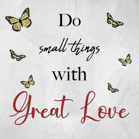 Crimson Small Things Great Love Black Ornate Wood Framed Art Print with Double Matting by Prime, Marcus