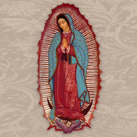 Loved Guadalupe 1 White Modern Wood Framed Art Print with Double Matting by Prime, Marcus
