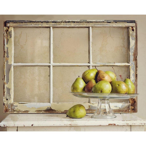 Window Pears Black Modern Wood Framed Art Print by Reed, Michele
