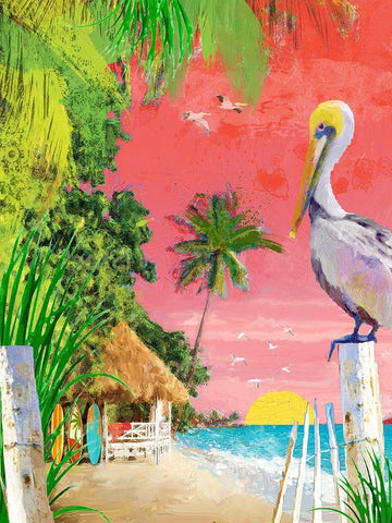 Bama Breeze 2 White Modern Wood Framed Art Print with Double Matting by Miller, Savannah