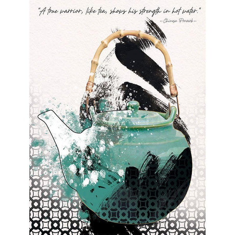 Teal Tea 4 White Modern Wood Framed Art Print by Miller, Savannah