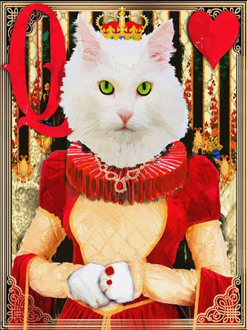 Queen of Hearts Black Ornate Wood Framed Art Print with Double Matting by Miller, Savannah