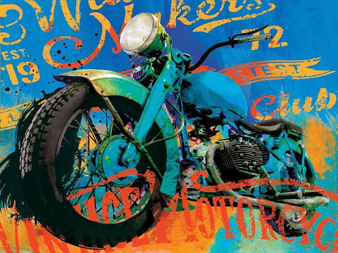 Vintage Bikes Black Ornate Wood Framed Art Print with Double Matting by Miller, Savannah