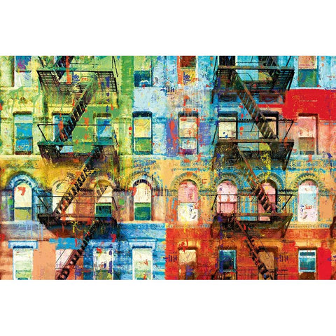 Bowery Block Black Modern Wood Framed Art Print with Double Matting by Miller, Savannah