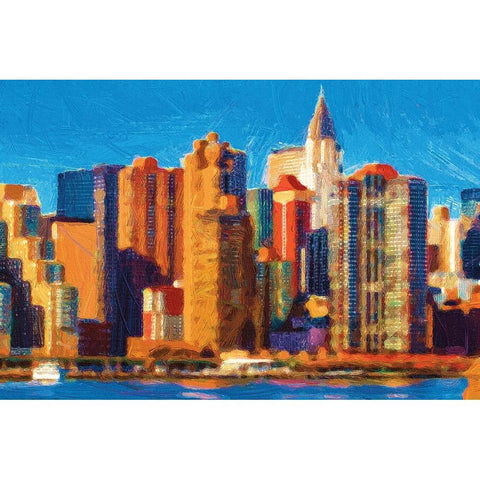 Metro Sunset Gold Ornate Wood Framed Art Print with Double Matting by Miller, Savannah