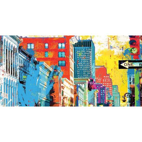 Broadway And Spring Street Black Modern Wood Framed Art Print by Miller, Savannah