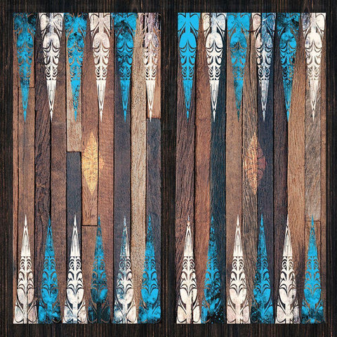 Backgammon Blues White Modern Wood Framed Art Print with Double Matting by Miller, Savannah