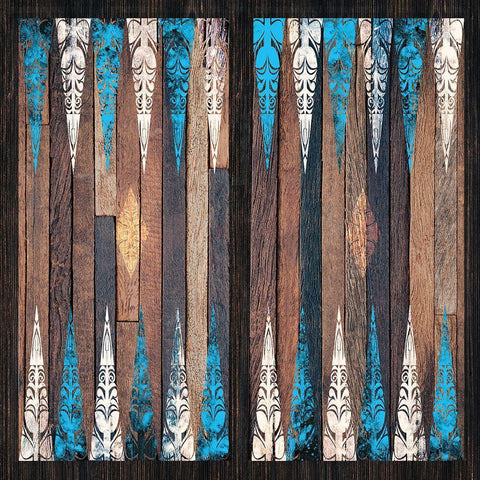 Backgammon Blues Black Modern Wood Framed Art Print by Miller, Savannah