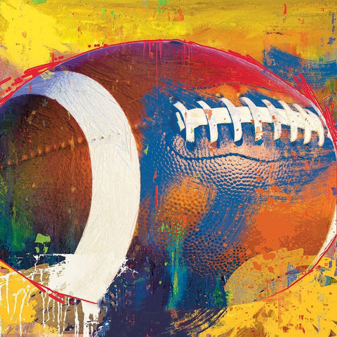 Football White Modern Wood Framed Art Print by Miller, Savannah