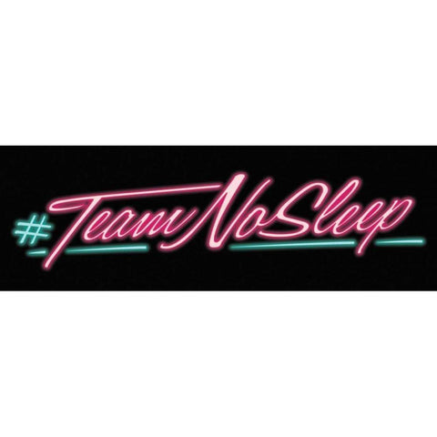 Team No Sleep Black Modern Wood Framed Art Print by Villa, Milli