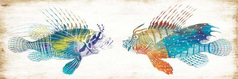 Fish Kiss Black Ornate Wood Framed Art Print with Double Matting by Villa, Milli