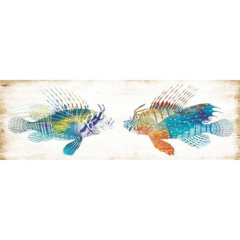 Fish Kiss Gold Ornate Wood Framed Art Print with Double Matting by Villa, Milli
