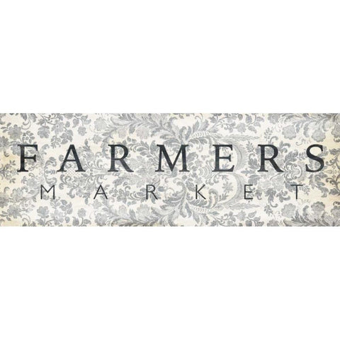 Farmers Market Black Modern Wood Framed Art Print with Double Matting by Villa, Milli