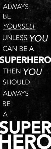 Be A Superhero White Modern Wood Framed Art Print with Double Matting by Villa, Mlli