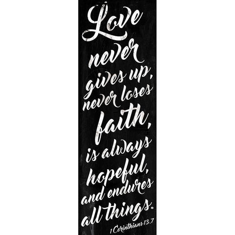 Love Never Black White Modern Wood Framed Art Print by Villa, Mlli