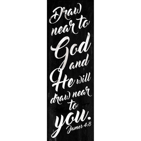 Draw Near Black Black Modern Wood Framed Art Print by Villa, Mlli