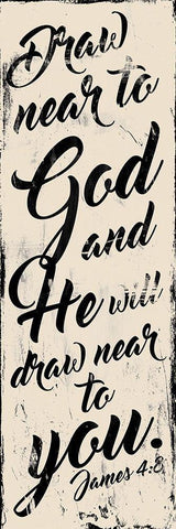 Draw Near Reverse Cream White Modern Wood Framed Art Print with Double Matting by Villa, Mlli