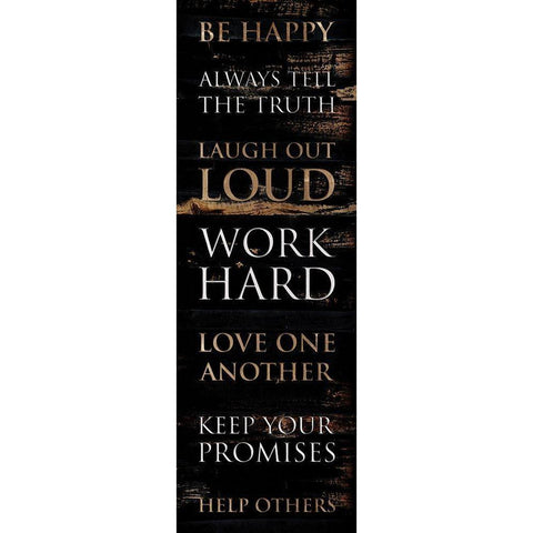 Be Happy Black Modern Wood Framed Art Print by Villa, Mlli