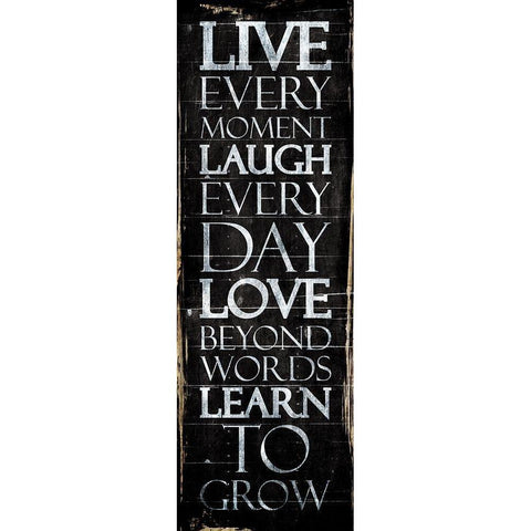 Live Laugh Love Learn Gold Ornate Wood Framed Art Print with Double Matting by Villa, Mlli