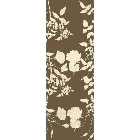 Brown Floral Black Modern Wood Framed Art Print by Villa, Mlli