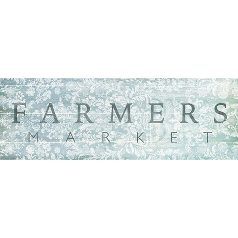 Farmers Market Blues White Modern Wood Framed Art Print by Villa, Mlli