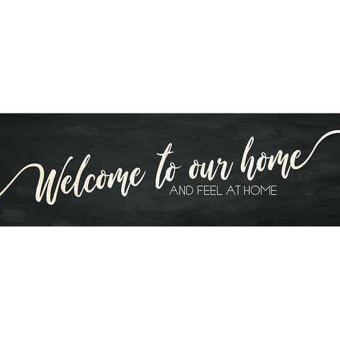 Welcome To Our Home Black Modern Wood Framed Art Print with Double Matting by Villa, Mlli