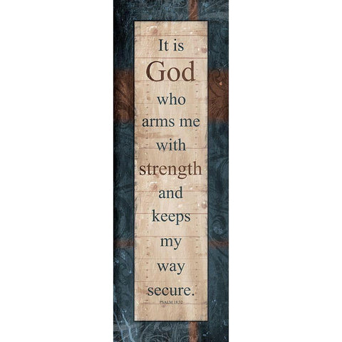 God Strength Gold Ornate Wood Framed Art Print with Double Matting by Villa, Mlli