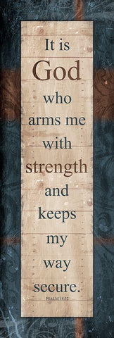 God Strength Black Ornate Wood Framed Art Print with Double Matting by Villa, Mlli
