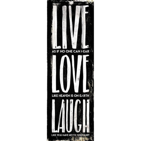 Live Love Laugh Black Modern Wood Framed Art Print with Double Matting by Villa, Mlli