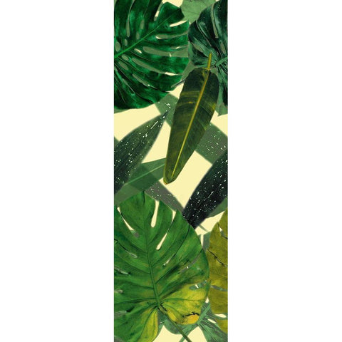 Green Palms White Modern Wood Framed Art Print by Villa, Mlli