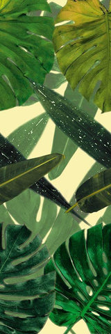 Green Palms Mate White Modern Wood Framed Art Print with Double Matting by Villa, Mlli