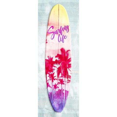Surf Palms Black Modern Wood Framed Art Print by Villa, Mlli