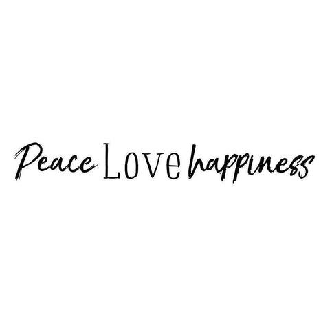 Peace Love Happiness Gold Ornate Wood Framed Art Print with Double Matting by Villa, Mlli
