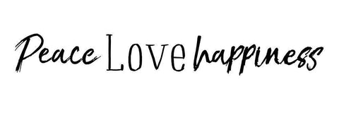 Peace Love Happiness White Modern Wood Framed Art Print with Double Matting by Villa, Mlli